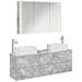 Set di mobili per il bagno 4 pcs Grigio Cemento - Foto miniatura 1