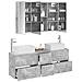 Set di mobili per il bagno 4 pcs Grigio Cemento - Foto miniatura 3