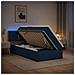 Letto con contenitore LED e materasso Blu 100 x 200 cm Tessuto - Foto miniatura 2