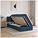 Letto con contenitore LED e materasso Blu 100 x 200 cm Tessuto - Foto miniatura 4