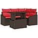 Set Divano da Giardino 5 pz Marrone e Rosso polyrattan - Foto miniatura 1