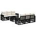 Set Divano da Giardino 7 pz Nero polyrattan - Foto miniatura 1