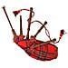 Cornamusa Scozzese Great Highland Stewart Tartan Rosso Regale - Foto miniatura 1