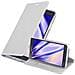 Custodia Compatibile Con Samsung Galaxy Note 4 In Classy Argento - Coperchio Protettiva Con Chiusura Magnetica, Funzione Stand E Tasca Per Le Carte - Foto miniatura 1