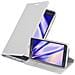 Custodia Compatibile Con Samsung Galaxy Note 4 In Classy Argento - Coperchio Protettiva Con Chiusura Magnetica, Funzione Stand E Tasca Per Le Carte - Foto miniatura 4