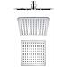 Soffione Doccia Quadrato Acciaio Inox 2 Mm Spessore Effetto Pioggia Varie Misure Bagno *** Misure : 250x250x2 Mm 121 Ugelli - Foto miniatura 1