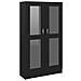 Armadietto con Vetrina Nero 82,5x30,5x150 cm Legno Multistrato - Foto miniatura 2