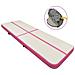Tappetino Ginnastica Gonfiabile con Pompa 400x100x15cm PVC Rosa - Foto miniatura 1