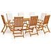 Set da Pranzo da Giardino 9 pz con Cuscini in Legno di Teak - Foto miniatura 1
