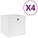 Contenitori 4 pz in Tessuto non Tessuto 28x28x28 cm Bianco - Foto miniatura 1