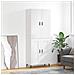 Credenza Bianca 69,5x34x180 Cm In Legno Multistrato - Foto miniatura 1