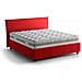 Letto Singolo Chelsea, Letto Contenitore Con Rivestimento In Tessuto, 100% Made In Italy, Apertura Frontale, Adatto Per Materasso Cm 90x190, Rosso - Foto miniatura 3