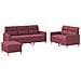 Set Di Divani 3 Pz Con Cuscini Rosso Vino In Tessuto - Foto miniatura 2