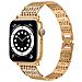 Cinturino Per Apple Watch 42/44/45mm In Acciaio Inossidabile Strass, Oro - Foto miniatura 3