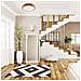 Lampada A Soffitto Eveline - Marrone - Legno, Vetro - 47x47x8 Cm - Foto miniatura 2