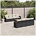 Set Divani da Giardino 9 pz con Cuscini Nero in Polyrattan - Foto miniatura 5