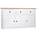 Lusso Casadino -  Credenza Bianca 135x40x80 Cm In Legno Massello Di Pino Panama - Foto miniatura 2