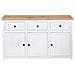 Lusso Casadino -  Credenza Bianca 135x40x80 Cm In Legno Massello Di Pino Panama - Foto miniatura 6