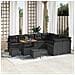 Set di Divani da Giardino  12 Pezzi con Cuscini Nero Rattan PE Acacia, Set da Pranzo da Giardino  3 Pezzi con Cuscini Nero Rattan PE Acacia, Divano da Giardino a Due Posti  con Cuscini Nero Rattan PE - Foto miniatura 2