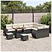 Set di Divano da Giardino con Cuscini da 12 pezzi Nero Polyrattan Acacia, Set da Pranzo da Giardino da 3 pezzi con Cuscini Nero Polyrattan Acacia - Foto miniatura 3