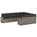 Set Divano da Giardino 10 pz con Cuscini Grigio in Polyrattan - Foto miniatura 1