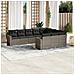 Set Divano da Giardino 10 pz con Cuscini Grigio in Polyrattan - Foto miniatura 2