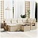Set Divani da Giardino 7 pz con Cuscini Beige in Polyrattan - Foto miniatura 2