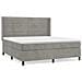 Giroletto a Molle con Materasso Grigio Chiaro 180x200cm Velluto - Foto miniatura 1