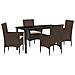 Set da Pranzo per Giardino 5 pcs Marrone Poly Rattan - Foto miniatura 1