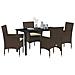 Set da Pranzo per Giardino 5 pcs Marrone Poly Rattan - Foto miniatura 3