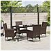 Set da Pranzo per Giardino 5 pcs Marrone Poly Rattan - Foto miniatura 4