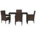 Set da Pranzo per Giardino 5 pcs Marrone Poly Rattan - Foto miniatura 7