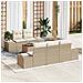 Set Divano da Giardino 6 pcs Beige e bianco - Foto miniatura 2