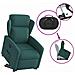 Poltrona Alzapersona Reclinabile Verde Scuro in Tessuto - Foto miniatura 8
