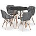Set da tavolo rotondo KOVA con 4 sedie WAKO - Nero e grigio - Foto miniatura 1