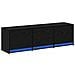 Mobile TV Rovere Nero 140 x 34 x 40 cm Legno multistrato - Foto miniatura 1