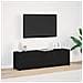 Mobile TV Rovere Nero 140 x 34 x 40 cm Legno multistrato - Foto miniatura 2