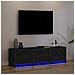 Mobile TV Rovere Nero 140 x 34 x 40 cm Legno multistrato - Foto miniatura 5