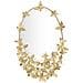 Specchio Glam Oval Butterfly In Ferro Dorato Con Farfalle - Foto miniatura 1