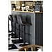 Set Di 2 Sgabelli Alti Middelfart-grigio-microfibra-43x43x108 Cm - Foto miniatura 8
