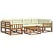 Set di divani da esterno con cuscino 7 pcs Naturale e Crema - Foto miniatura 1