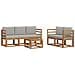 Set di divani da esterno 6 pcs Grigio Naturale e Chiaro - Foto miniatura 1