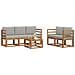 Set di divani da esterno 6 pcs Grigio Naturale e Chiaro - Foto miniatura 3