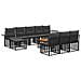 Set di divani da esterno 11 pcs Nero e Grigio scuro Poliestere - Foto miniatura 1
