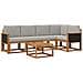 Set di divani da esterno 6 pcs Naturale e Grigio Chiaro - Foto miniatura 1