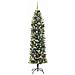 Albero di Natale Artificiale Sottile Verde e Bianco 210 cm - Foto miniatura 4