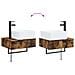 Set di mobili per il bagno 2 pz Rovere Fumo 33 x 34,5 x 100 cm - Foto miniatura 2