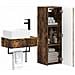 Set di mobili per il bagno 2 pz Rovere Fumo 33 x 34,5 x 100 cm - Foto miniatura 3