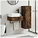 Set di mobili per il bagno 2 pz Rovere Fumo 33 x 34,5 x 100 cm - Foto miniatura 4
