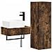 Set di mobili per il bagno 2 pz Rovere Fumo 33 x 34,5 x 100 cm - Foto miniatura 1